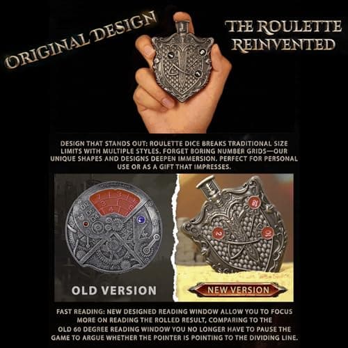 Roulette Dice V3.0 The Final TTRPG Click to Roll Spinning Dice Upgrade for Role Playing Dice DND Dice Sets Press to Roll Balanced and Fair Made from Zinc Alloy Pocket Size Precision Reading — view 5