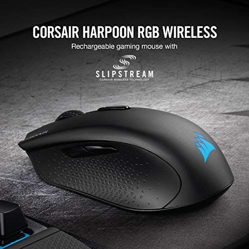 Corsair Harpoon Wireless RGB Lightweight FPS/MOBA Gaming Mouse – 10,000 DPI – 6 Programmable Buttons – Low-Latency Bluetooth – iCUE Compatible – PC, Mac, PS5, PS4, Xbox – Black