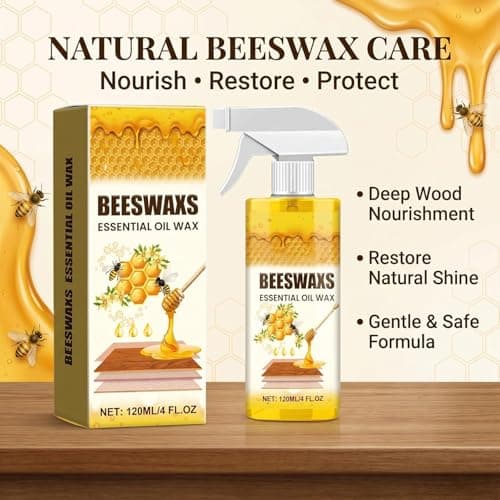 Beeswax Wood Polish Spray, 2026 Upgraded Natural Beeswax Essential Oil for Wood, Furniture and Wooden Cabinet, Natural Micro-Molecular Spray (1PCS) — view 2