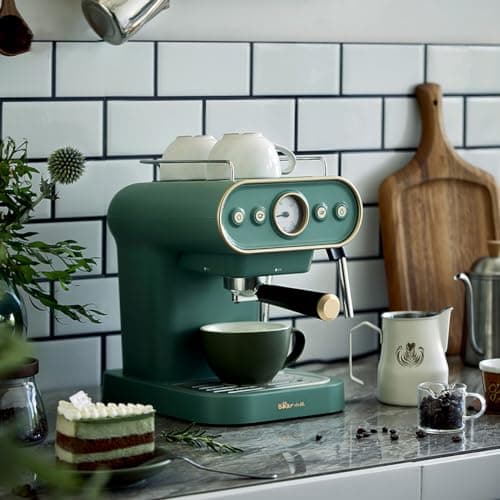 compact high-pressure coffee machine with steam frother — view 7