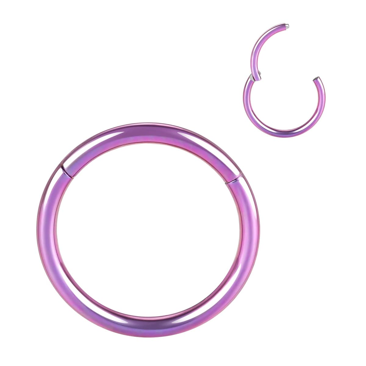 AROWRO 316L Surgical Steel Hinged Nose Rings Hoop 20G 18G 16G 14G 12G 10G 8G 6G 4G Seamless Piercing Rings for Nose Septum Cartilage Helix Tragus Conch Rook Daith Lobe Diameter 6mm to 14mm — view 9