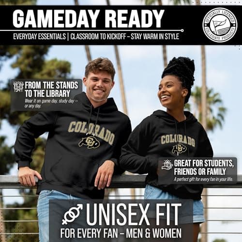 Campus Colors Colorado Buffaloes Arch & Logo Gameday Hoodie - Black Medium — view 3