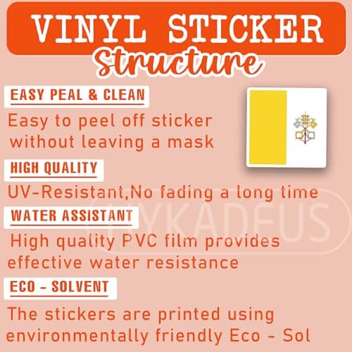 (3Pcs) Vatican City Flag Stickers – Vatican National Flag Vinyl Decals, Waterproof Sticker for Laptop, Water Bottle, Scrapbook, Phone Case, Travel Gear, 3" x 2" — view 2