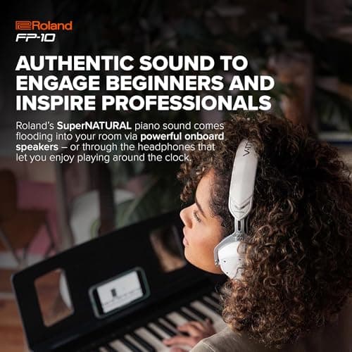 Roland FP-10 | Compact 88-Note Digital Piano | SuperNATURAL Piano Tones | Authentic Acoustic Feel Keyboard | Great for Beginners & Experienced Players | Bluetooth & MIDI Connectivity — view 5