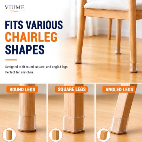 32 Pcs Chair Leg Floor Protectors for Hardwood Floors Silicone Covers to Protect Wood Tile Floors Felt Pads Furniture Leg Caps Anti-Scratch Reduce Noise (Fit:1.3"-2") — view 4