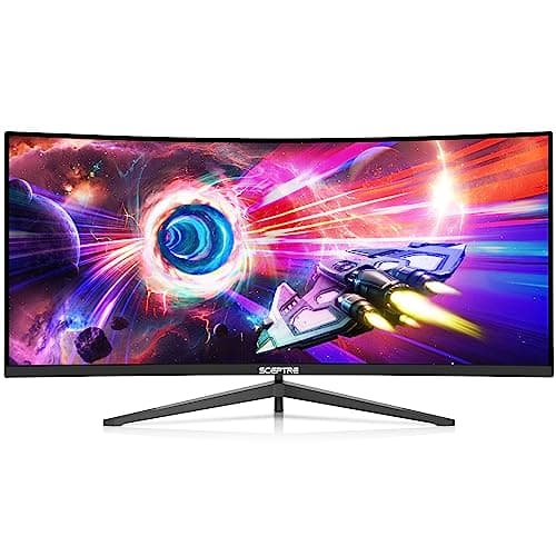 Sceptre 34-Inch Curved Ultrawide WQHD Monitor (3440 × 1440), R1500, up to 180Hz/165Hz, DisplayPort x2, 99% sRGB, 1ms, Built-in Speakers, Machine Black, 2025 (C345B-QUT168) — view 7