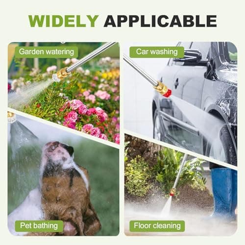 Jet Nozzle Power Washer for Garden Hose, 2026 Pressure Washer Wand with 3 Interchangeable Nozzles, Pressure Washer Nozzle for Car Washing Patio Garden Outdoor Cleaning (Black Set) — view 5