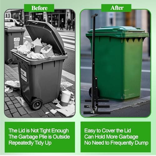 Wastemate Bin Compactor,Manual Trash Compactor,Household Wastemate Wheelie Bin Compactor, Trash Can Compactor with Adjustable Handle,Fit Use of Kitchen, Garden, Restaurant and Office (A) — view 5