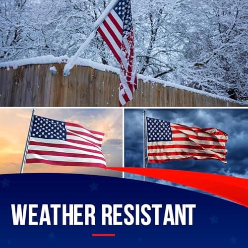 American Flag Made in USA | American Flags for Outside 3X5 | Premium US Flag 3X5 Heavy Duty Outdoor with Embroidered Stars and Sewn Stripes. — view 4