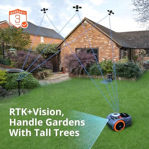 Segway Navimow i110N Robot Lawn Mower Perimeter Wire Free 1/4 Acre RTK+Vision Robotic Lawnmower, AI-Assisted Mapping, Virtual Boundary, APP Control, 58dB(A) Quiet, Multi-Zone Management — view 2