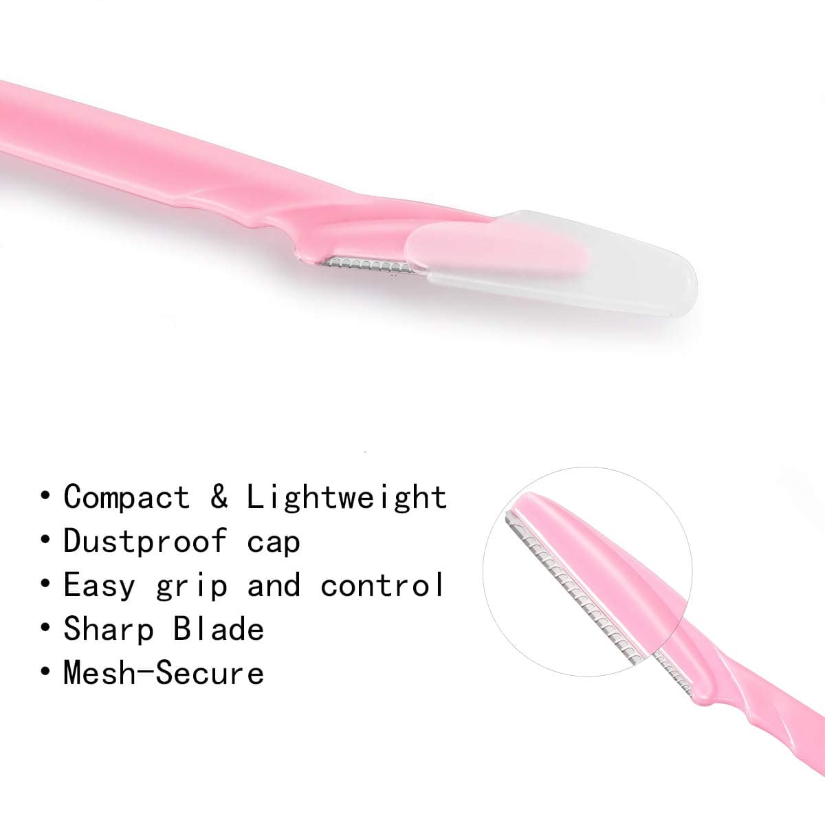 ILLUVA Eyebrow Razors Facial Hair Remover Shaver Trimmer Shaper, Exfoliating Dermaplaning Tool for Women and Men 6 Pcs — view 3