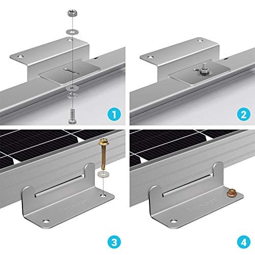 Renogy RNG-MTS-ZB Solar Panel Mounting Z Bracket Mount Supporting for RV, Roof, Boat, Set of 4 Units — view 4