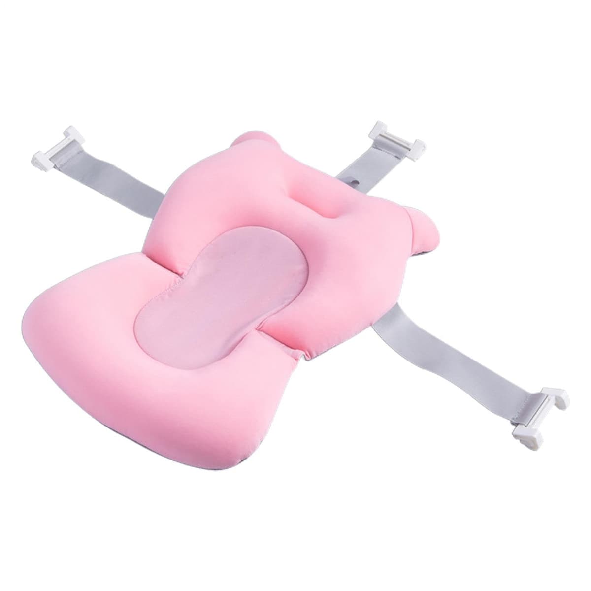 Cojín De Baño Para Recién Nacido, Alfombrilla De Baños Acolchada Antideslizante, Almohada Con Soporte Adaptable Con Hebillas Y 3 Cinturones De Seguridad, Articulo Para Baño Del Bebé En Hogar
