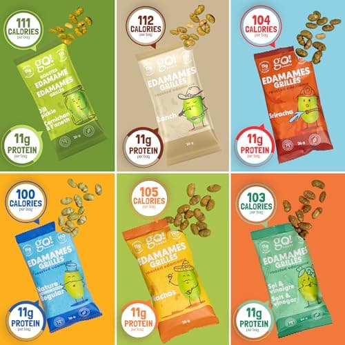 Jimmy Sevigny GoBeanz Crunchy Edamame, Variety Pack, 30 Bags x 26 gr, 11gr Protein per Serving. High Protein Healthy Snacks For Adults & Kids, Low calorie, Low Sugar, Savory Snacks. — view 3