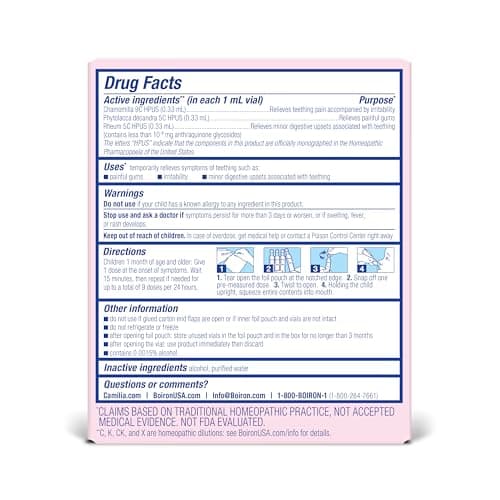 Boiron Camilia Teething Drops for Daytime and Nighttime Relief of Painful or Swollen Gums and Irritability in Babies - 15 Count — view 5