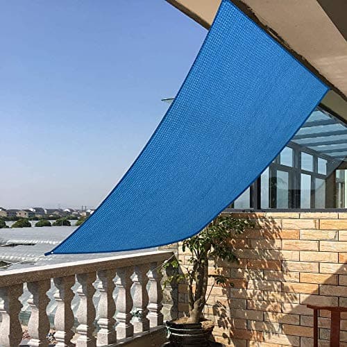 HOMA 20' x 20' Blue Rectangle Sun Shade Sail Canopy, 95% UV Blockage Awning Shelter Fabric Cloth Screen for Patio Outdoor Backyard - Heavy Duty Commercial Grade (Custom Size - Made in USA) — view 4