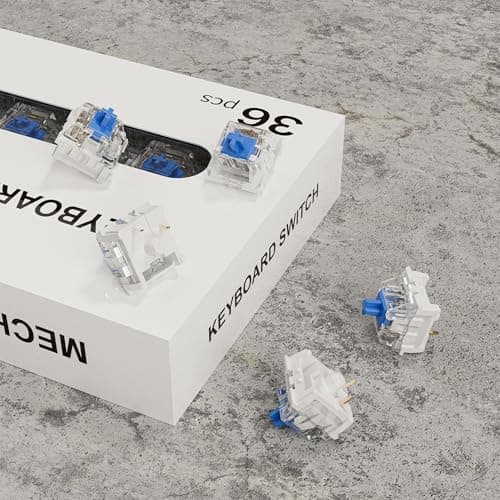 Zhouwang 36PCS Blue Switches,3 Pin Replacement Dustproof Mechanical Keyboards Switches, Suitable clicker for 3D Prints and Gaming Keyboards — view 5