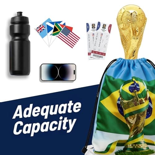 KINFAVOU 2026 World Cup Brazil Soccer Fan Gear Set, 7-Piece Drawstring Backpack Decoration & Storage Set for World Cup & Patriotic Holidays — view 4