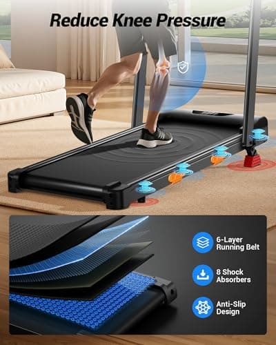 CURSOR FITNESS 15% Walking Pad Treadmill with Incline 0.6-6.2MPH Foldable Quiet Walking Pad for Home Small 2.5HP Under Desk Compact Treadmill with 300LBS Capacity — view 4