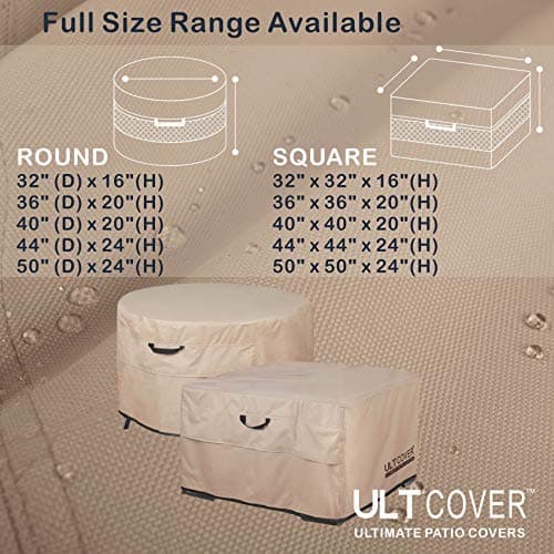 ULTCOVER Patio Fire Pit Table Cover Square 44 inch Outdoor Waterproof Fire Bowl Cover — view 2