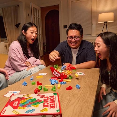 Tower Stack by Relatable - PAL Award 2025 Winner, Exciting Tower Game for Family Game Night, Building Toys for Kids - Includes 44 Cards, 32 Blocks, 1 Tower Body, Stand and Instructions — view 2
