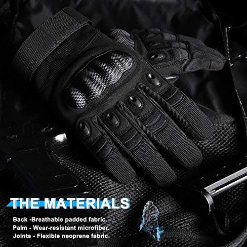 WTACTFUL Touchscreen Motorcycle Tactical Full Finger Gloves for Airsoft Paintball Cycling Motorbike ATV Hunting Hiking Riding Racing Climbing Operating Work Outdoor Sports Gloves Size Small Black — view 5