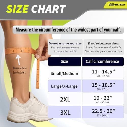 BLITZU Calf Compression Sleeves, Footless Compression Socks for Men & Women — view 5