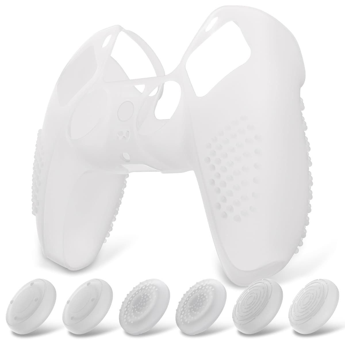 eXtremeRate PlayVital Funda de Silicona para ps5 Mando - Carcasa Protectora con 6 Tapas de Joysticks, Impermeable, Resistente y Antideslizante, Funda de Goma Suave, 3D Tachonado (Matcha Verde) — view 21