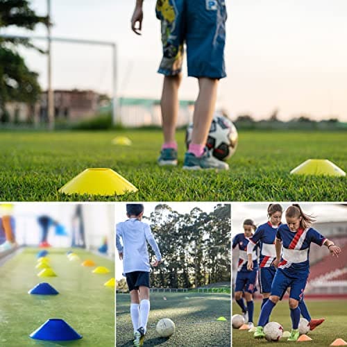50 Pack Disc Cones, Agility Soccer Cones with Carry Bag and Holder, 5 Color — view 5
