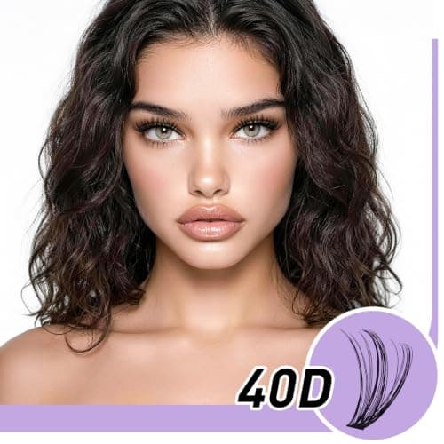 B&Qaugen Lash Clusters 280 Pcs 40D-0.07D-9-16MIX B&Q LASH Individual Lashes 10D 20D 30D 40D 50D Cluster Lashes C D Curl Eyelash Clusters Soft Volume DIY Lash Extensions at Home (40D-0.07D,9-16MIX)