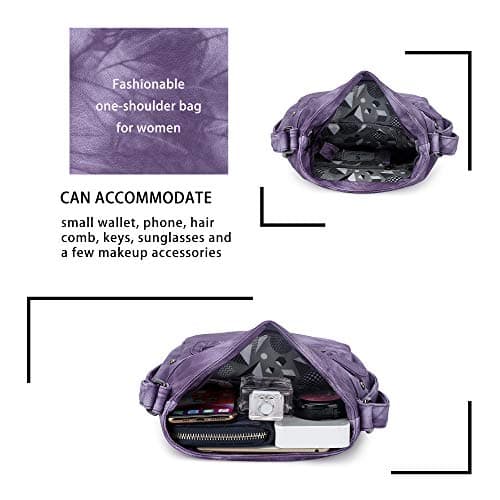 Angel Barcelo Crossover Purse and Handbags Crossbody Bags for Women,Ultra Soft Leather Neatpack Bag Shoulder Purses for Girl (Stylish Purple) — view 4