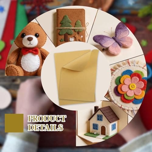 HARSKIYER Beige Felt Fabric Sheets 12 Pcs, 7 x 11 Inch Stiff Felt Squares for Sewing, Crafts, DIY Projects, Patchwork, Embroidery (1mm Thick) — view 3