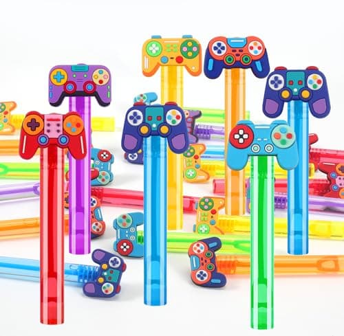24Pcs Video Game Bubble Wands for Kids Party Favors Supplies Decorations, Pinata Goodie Bag Stuffers & Classroom Prizes Valentines Easter Halloween Christmas Stuffers