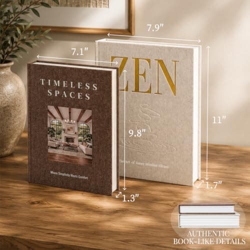 Aesthetic Linen Decorative Books for Home Decor, Set of 2 Fake Books — view 2