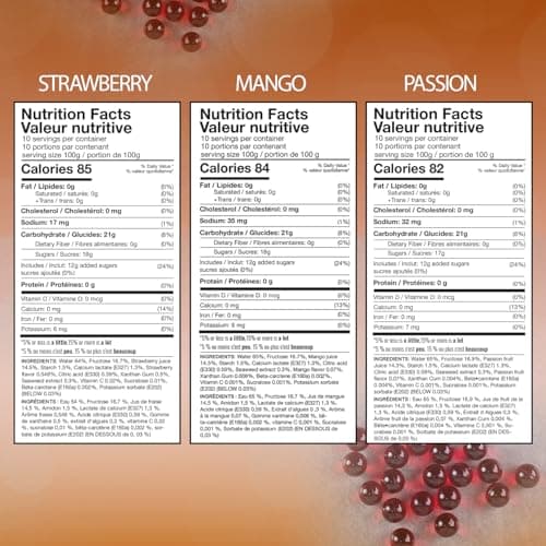 BREXONIC Popping Boba Pearls Bursting Tea Balls Drink & Dessert Topping Strawberry Mango Blueberry Passion Fruit Flavored Bubble Tea Tapioca Pearls (Strawberry, Mango, Passion Fruit, 2 LB 3 Pack) — view 2