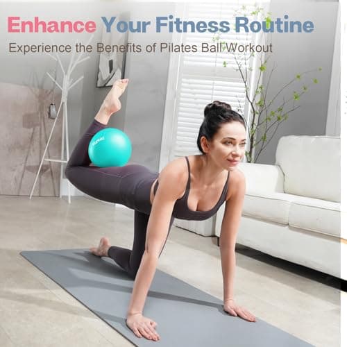 kisnbld Small Exercise Ball, 9 Inch Mini Pilates Ball, Anti Burst and Slip Resistant Mini Yoga Ball for Stability, Fitness, Physical Therapy, Stretching & Core Strength Workout at Home Gym & Office — view 3