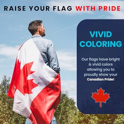 ByFloProducts Premium Canada Flag - Canadian Flags 3x5 Feet Outdoor Heavy Duty - Durable Nylon, Embroidered Maple Leaf, Quadruple Stitched, Vivid Colors — view 4