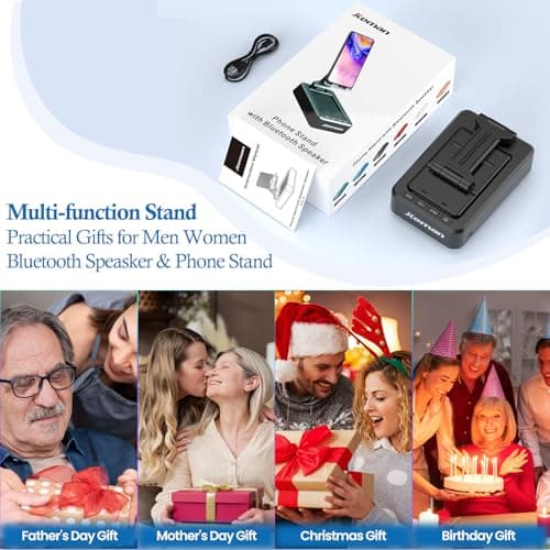 JTEMAN Cell Phone Stand with Bluetooth Speaker,Gifts for Men Tech Gadgets — view 6