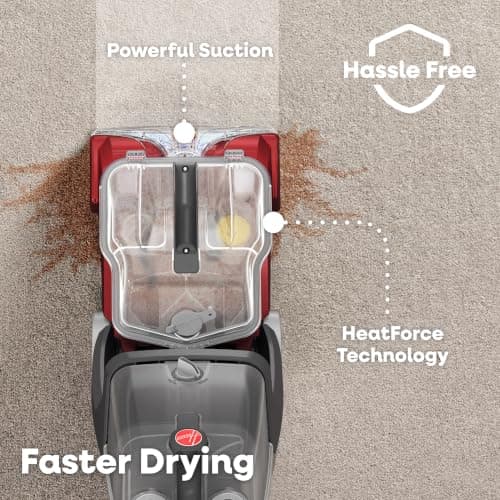 Hoover PowerScrub Deluxe Carpet Cleaner Machine, Deep Cleaning Carpet Shampooer Machine, SpinScrub Brushes, HeatForce Drying, Pet & Upholstery Tools, Pair with Hoover Carpet Cleaner Solution — view 2