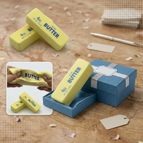 Slow Rising Butter Squishy, Realistic Butter Stick Stress Relief Ball for Adults and Teens, Cute Sensory Fidget Gadget, Soft Anxiety Relief with Wet Rebound, Squeeze Squishy Stress Reliever (Yellow) — view 5