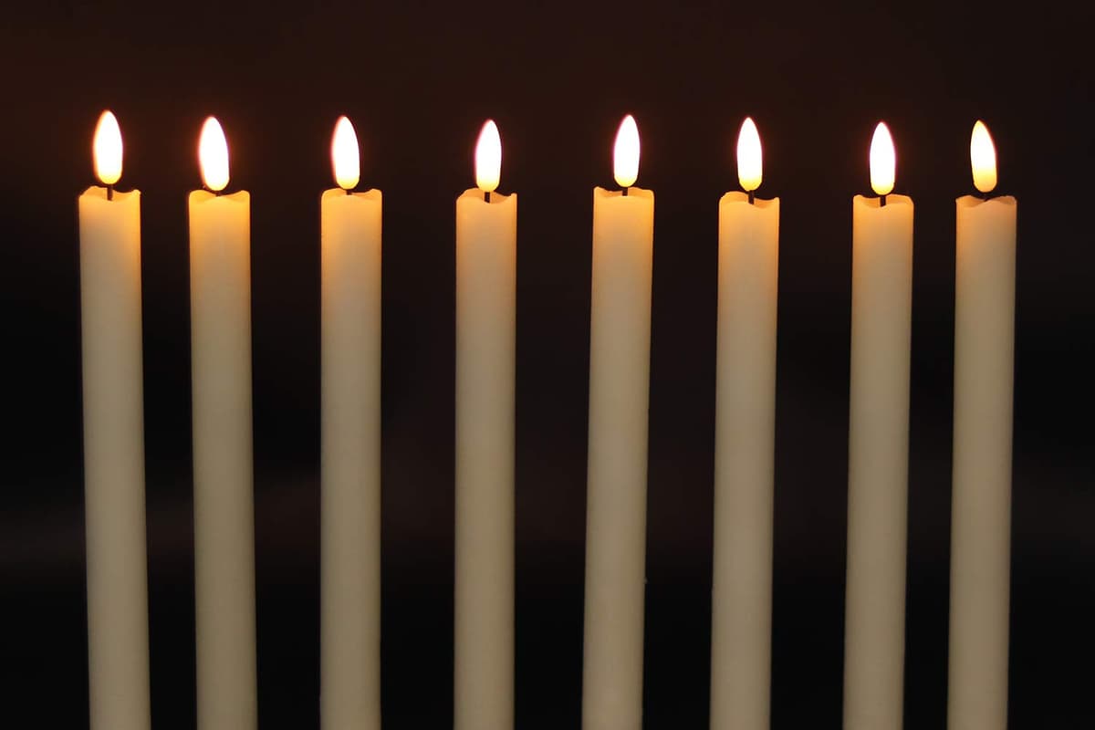 Eldnacele Flameless Flickering Taper Candles with 2 Remote Controls and Timer, Real Wax 3D Wick Light Window Candles Battery Operated Pack of 8, Christmas Home Wedding Decor (Ivory, 0.78 X 9.64 Inch) — view 4