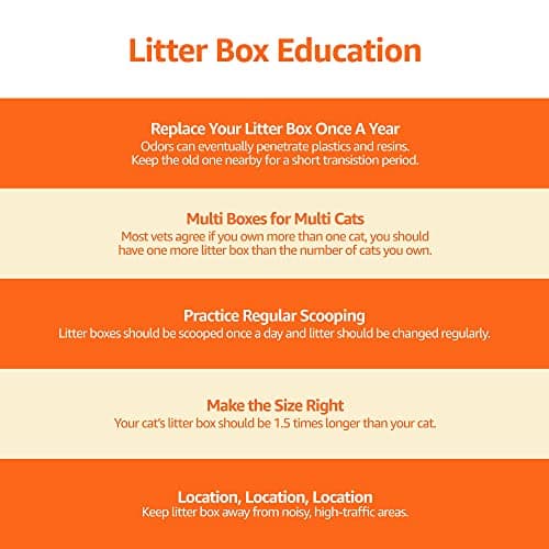 Amazon Basics No-Mess Enclosed Hooded Cat Litter Box, Standard, Multicolor, 53cm x 41cm x 38cm — view 6