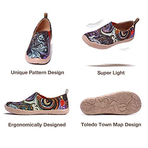 UIN Men's Walking Travel Shoes Slip On Canvas Casual Loafers Lightweight Comfort Art Painted Fashion Sneaker Starry Night II (11) — view 5
