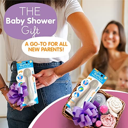 Baby Bum Brush, Original Diaper Rash Cream Applicator, Soft Flexible Silicone Brush, Unique Gift for boy girl [Gray] — view 6