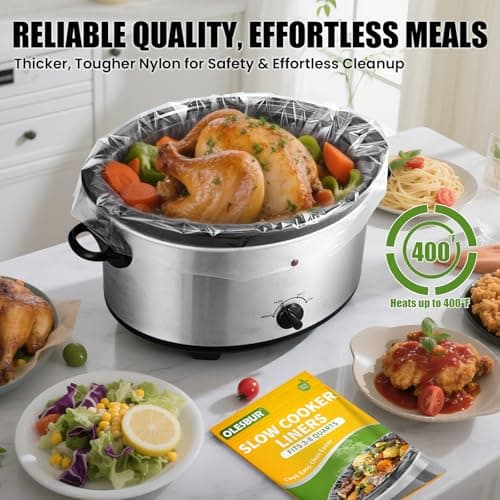 OLESBUR 20 Count Slow Cooker Liners, 13"x21", Fits 3-8 Quarts, Disposable Pot Liners Compatible with Crockpot, Oval Large Size, BPA-Free Cooking Bags, Kitchen Accessories, Cook with Ease — view 2