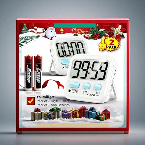 Antonki 2 Pack Digital Timer for Kids, Magnetic Countdown Kitchen Timers for Cooking, Egg, Classroom, Teacher, Exercise, Study, Oven - Battery Included — view 8