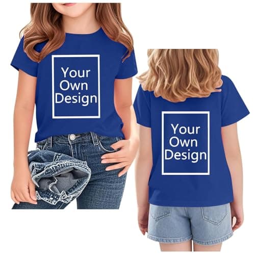 Custom T Shirts for Kids Boys Girls Personalized Youth T-Shirt Custom Image/Text Customized Front/Back Print Blue — view 3