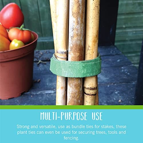 Velcro Brand VEL-30089-AMS Wide Extra Support Garden Ties Recycled Plastic for Strong Roses Shrubs Vines and Heavy Plants, 1in x 35ft, Green — view 4