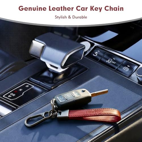 Leather Car Keychain with Anti-Loss D-Ring for Key Fobs, for Men and Women — view 2
