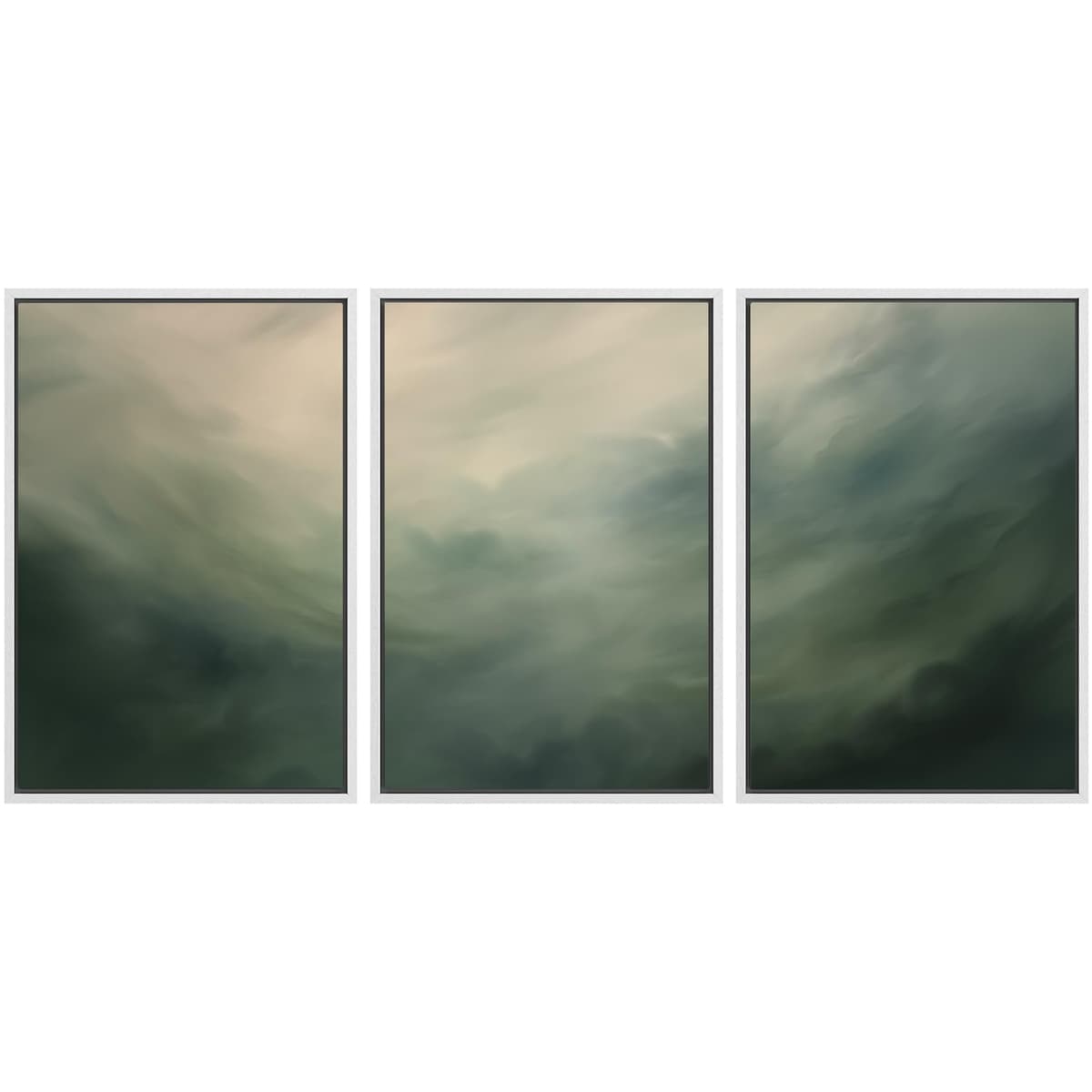 SIGNWIN Framed Canvas Print Wall Art Set Blue White Grunge Geometric Pattern Abstract Shapes Cozy Neutral Decorative Contemporary Minimal for Living Room, Bedroom, Office - 24"x36"x3 Natural — view 85